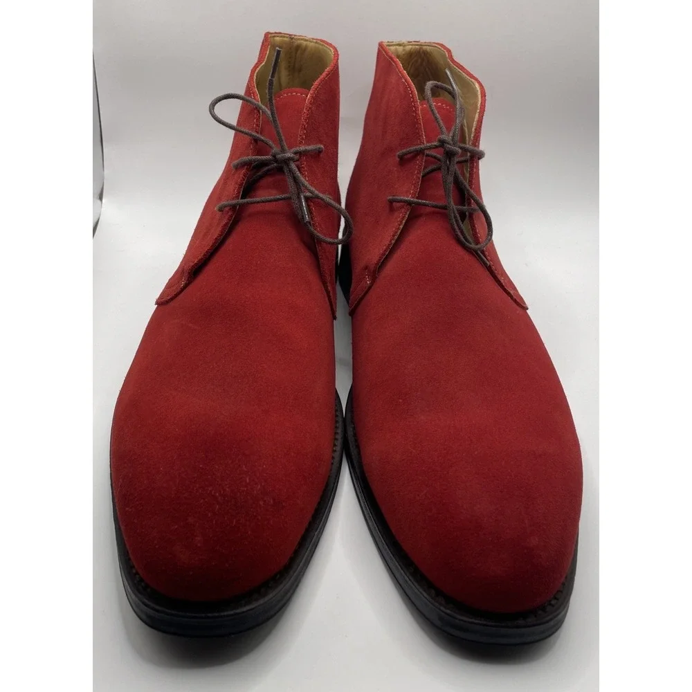 Russell & Bromley London Red Suede Chukka Ankle Boots Men's Size 11